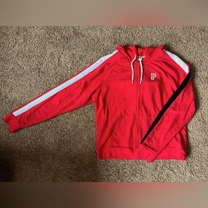 PINK zip up hoodie, size large.